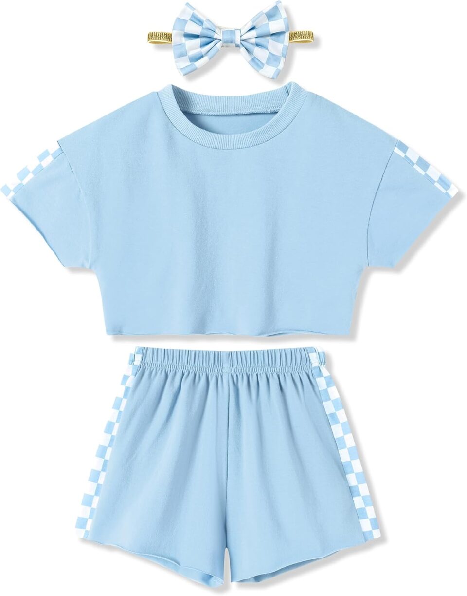 SANMIO Toddler Girl Clothes 18M-6T Toddler Girls Outfits Cute T-Shirt+Shorts+Headband 3Pcs Summer Baby Clothing Sets