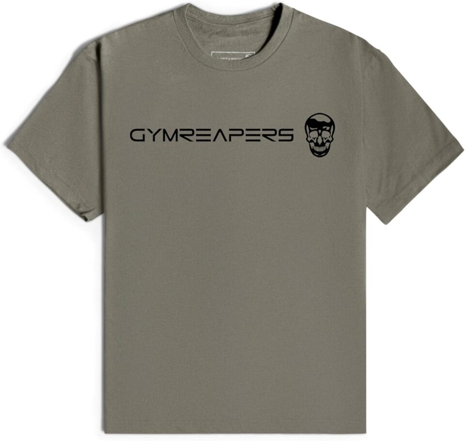 Gymreapers Workout Short Sleeve Shirt Workout T-Shirt for Men Crew Neck Shirts Casual Gym Cotton Everyday Tee