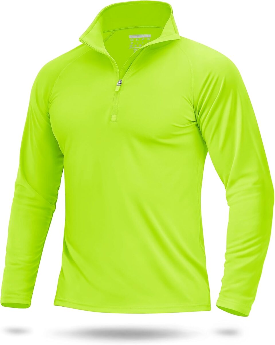 Boladeci Men's UPF 50+ Sun Shirts 1/4 Zip Long Sleeve SPF UV Protection Lightweight Quick Dry Quarter Zip Golf Shirts