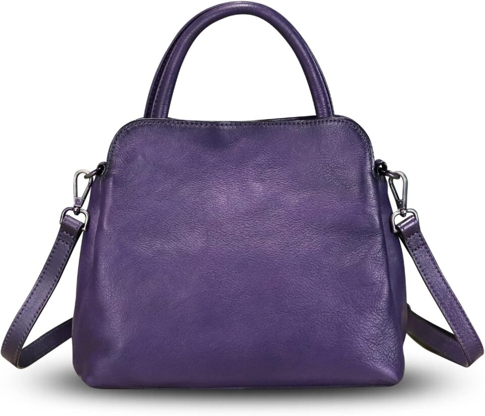 Genuine Leather Satchel Purse for Women Vintage Handmade Top Handle Handbag Designer Crossbody Bags