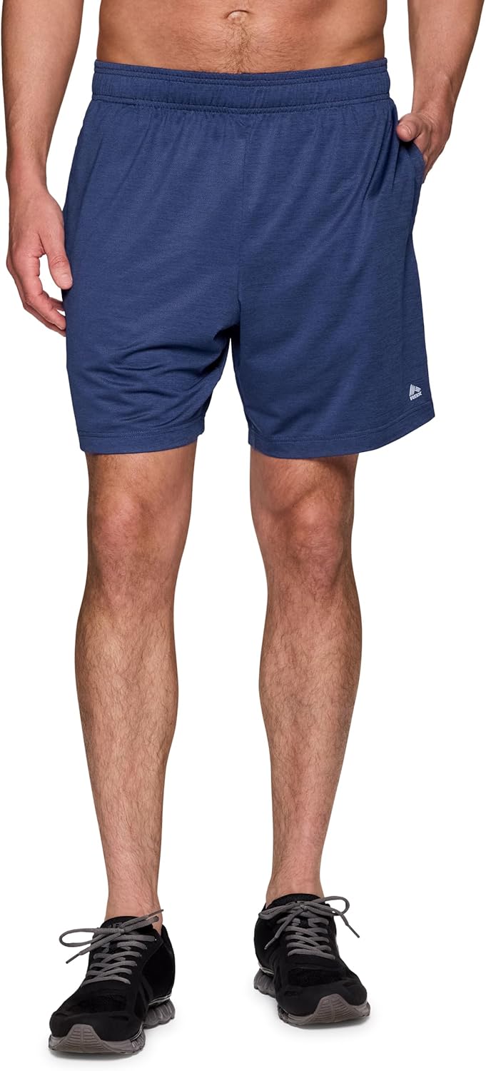 RBX Active Men's Gym Shorts, Moisture Wicking Quick Drying Jersey Running Workout Shorts with Pockets