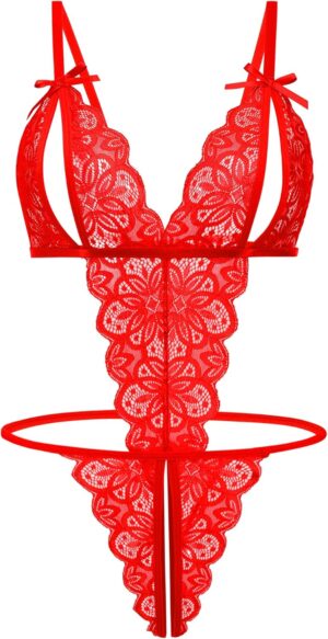 Avidlove Women Teddy Lingerie Lace Teddy Bodysuit Deep V Teddy Babydoll One Piece Bodysuit
