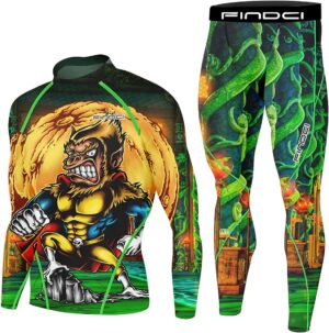 Men's Running Fitness Cooling Sportswear Camo Compression Short-Sleeved Shirt + Pants Sets