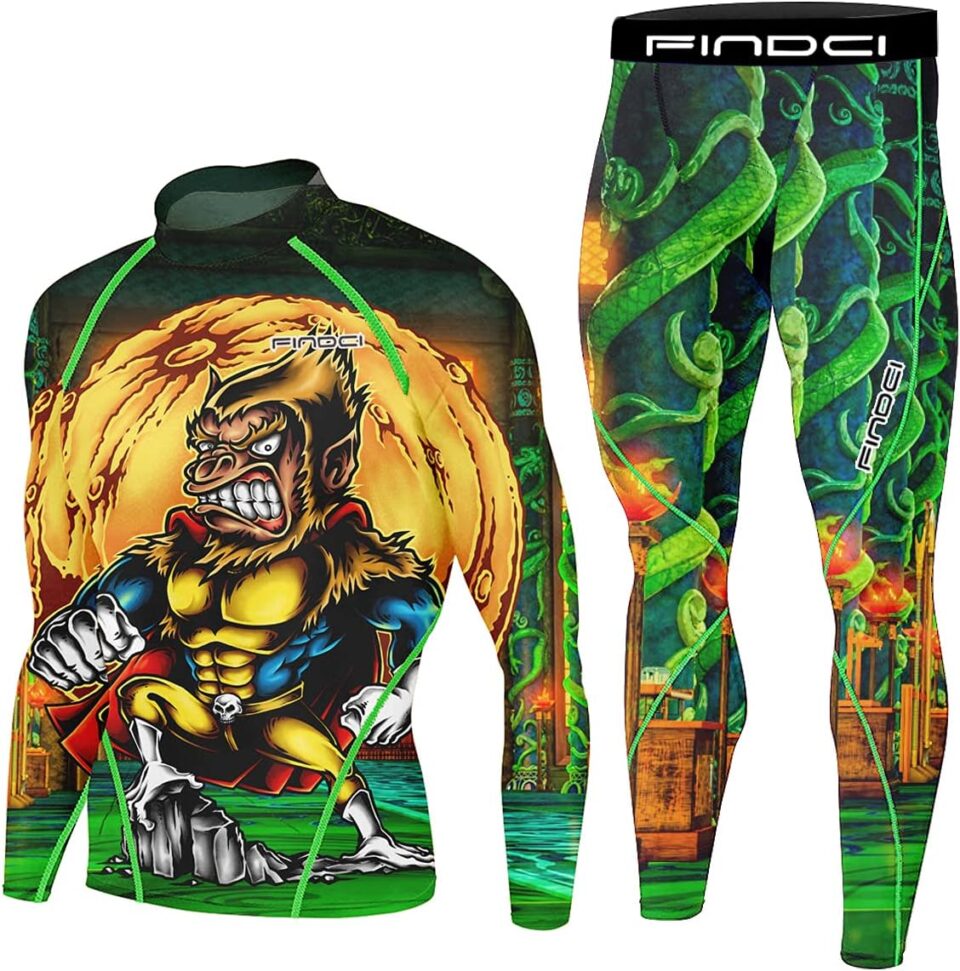 Men's Running Fitness Cooling Sportswear Camo Compression Short-Sleeved Shirt + Pants Sets