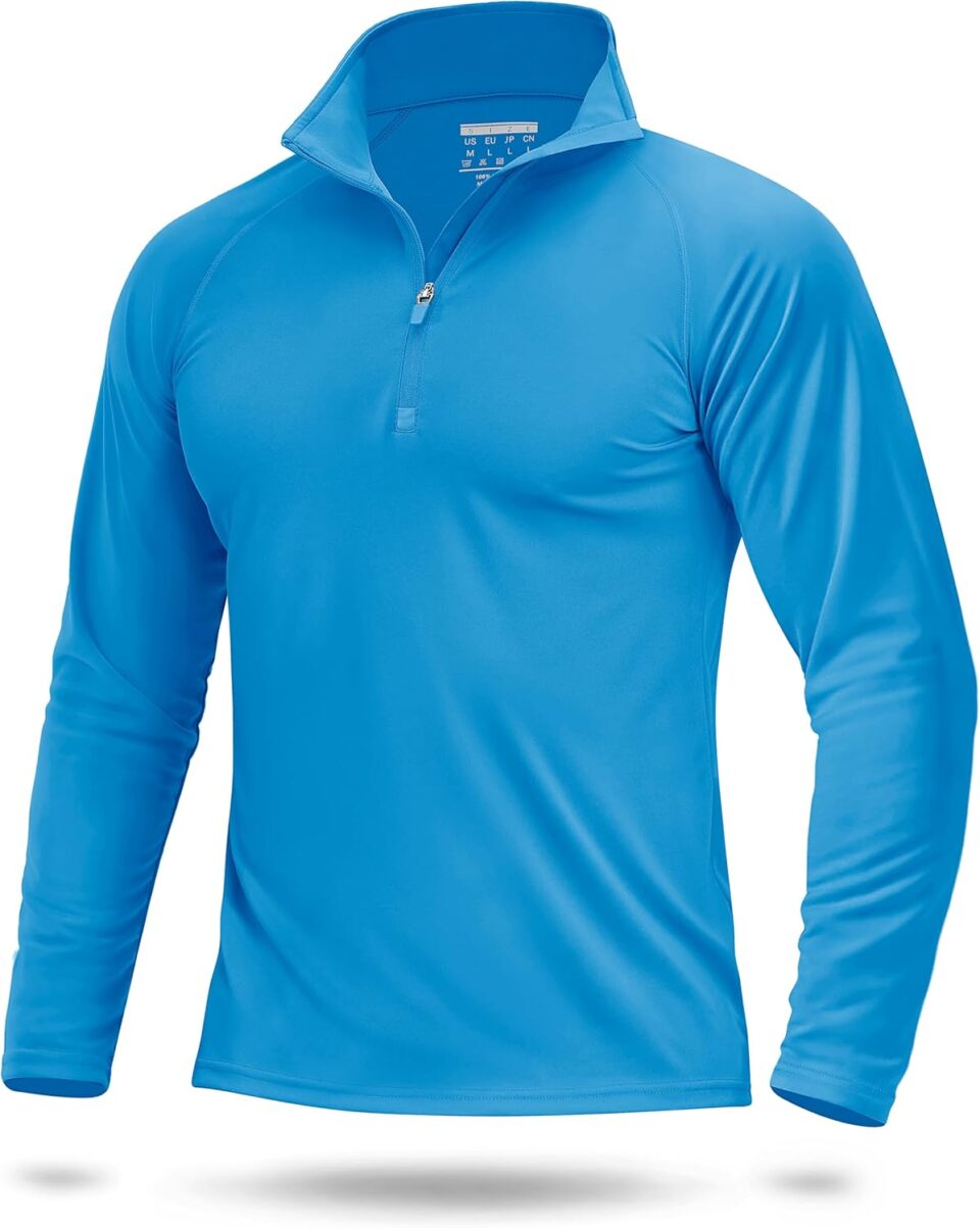 Boladeci Men's UPF 50+ Sun Shirts 1/4 Zip Long Sleeve SPF UV Protection Lightweight Quick Dry Quarter Zip Golf Shirts