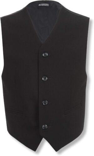 Calvin Klein Boys' Formal Suit Vest, Tailored Fit & Adjustable Back Strap, 4-button Single Breasted Closure & 2 Slit Pockets