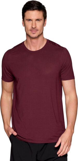 RBX Active Gym Shirt for Men, Short Sleeve Lightweight Stretch Jersey Mesh Quick Drying Crewneck Running Workout T-Shirt