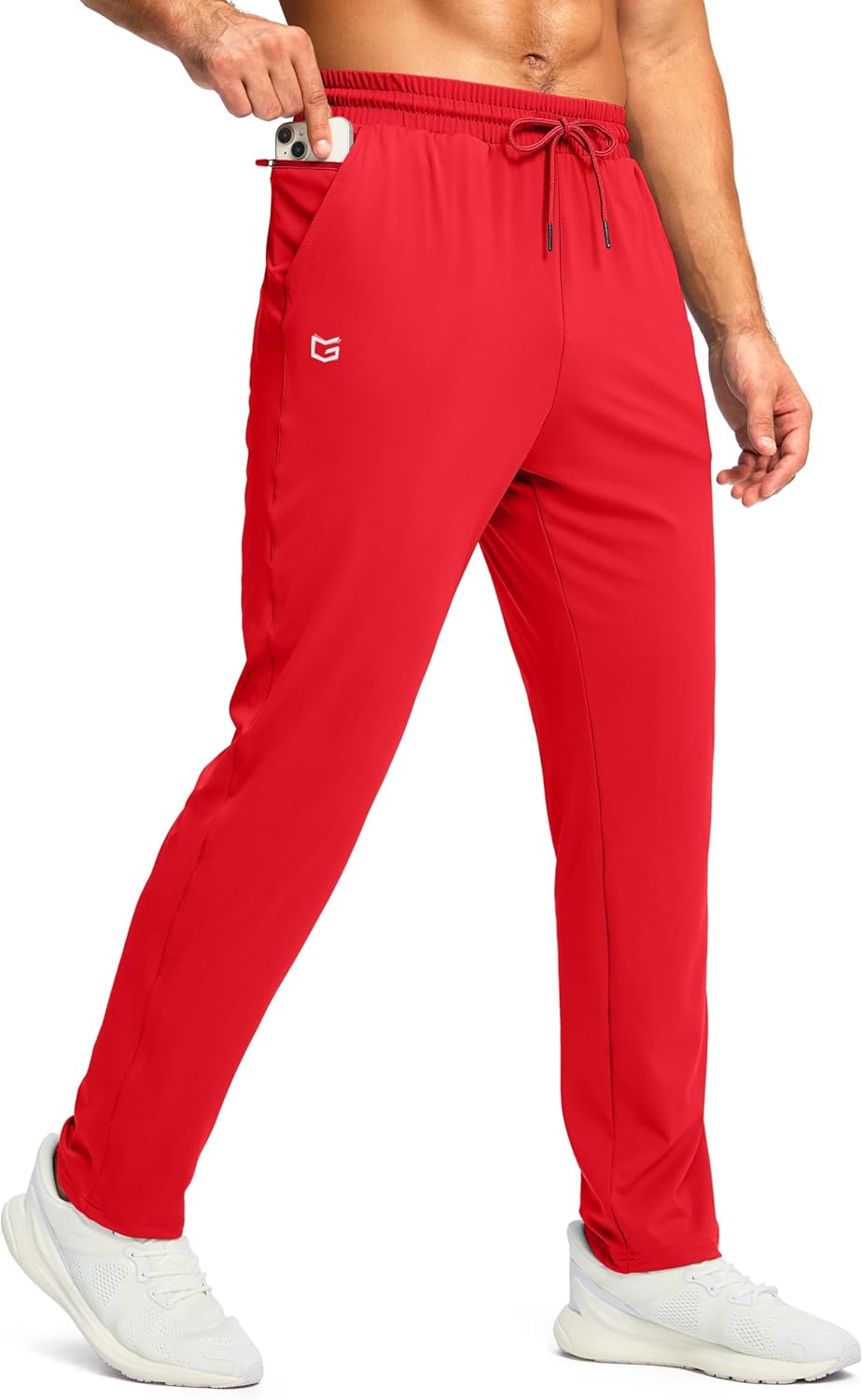 G Gradual Men's Sweatpants with Zipper Pocket Workout Athletic Track Pants Stretch Tapered Joggers for Gym Running Jogging
