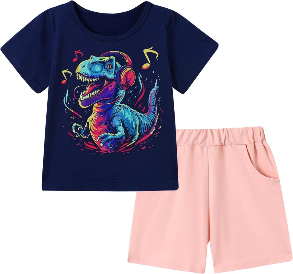 ZOEREA Toddler Boy Clothes Kids Summer Short Sleeve T-Shirt and Shorts Outfit 2 Piece Sweatsuit Clothing Set 2-7T