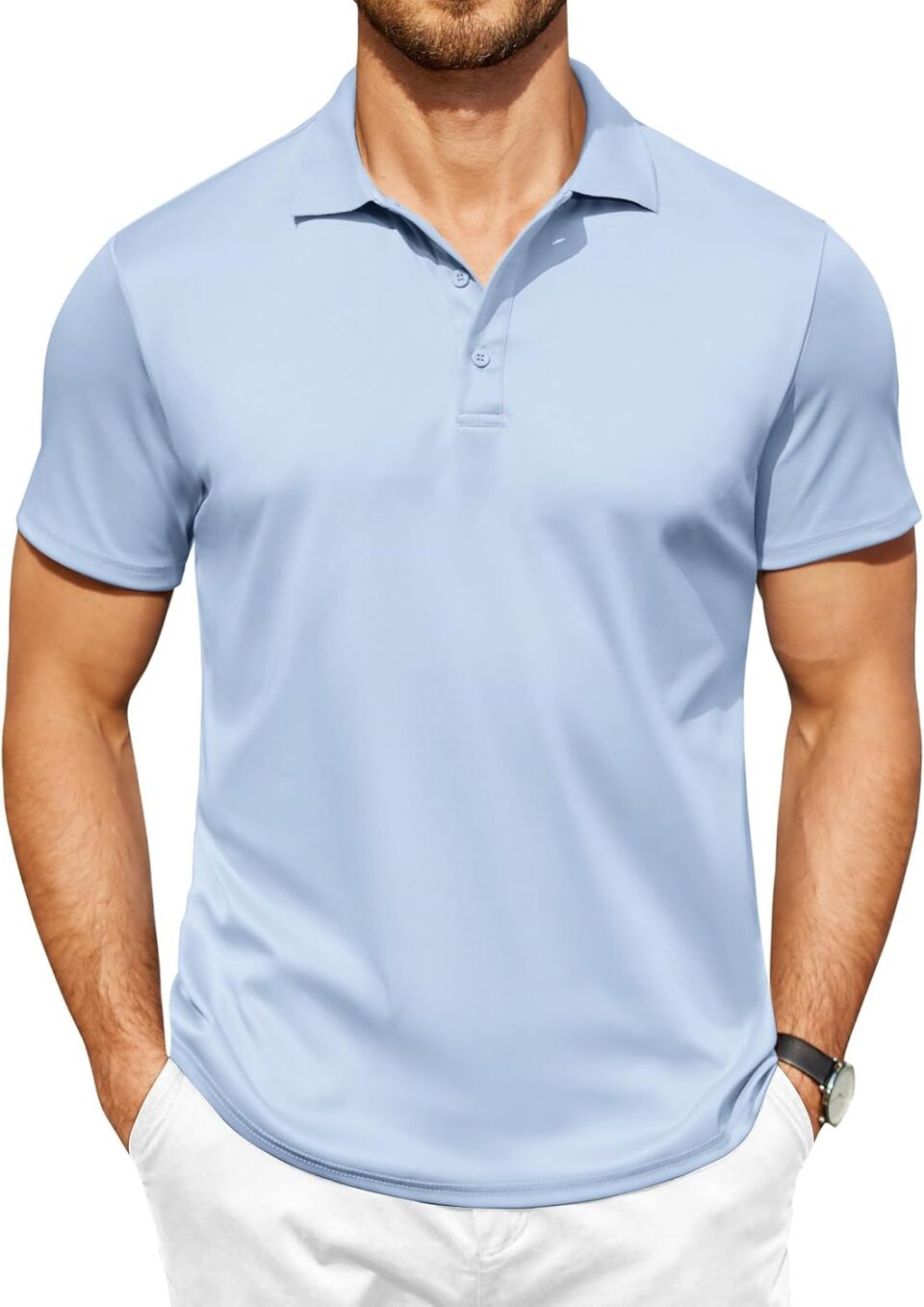 COOFANDY Men Polo Shirts Short Sleeve Quick Drying Athletic Collared Golf Shirts Moisture Wicking Tees