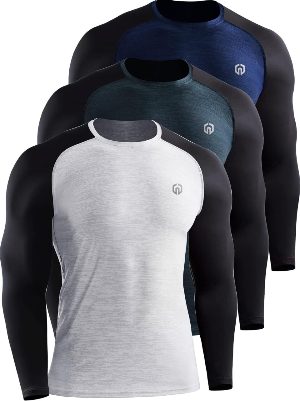 NELEUS Men's Dry Fit Long Sleeve Athletic Running Shirts