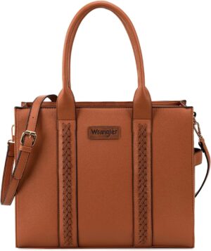 Montana West × Wrangler Purses for Women Large Work Tote Bags with Strap Vintage Top-Handle Handbags