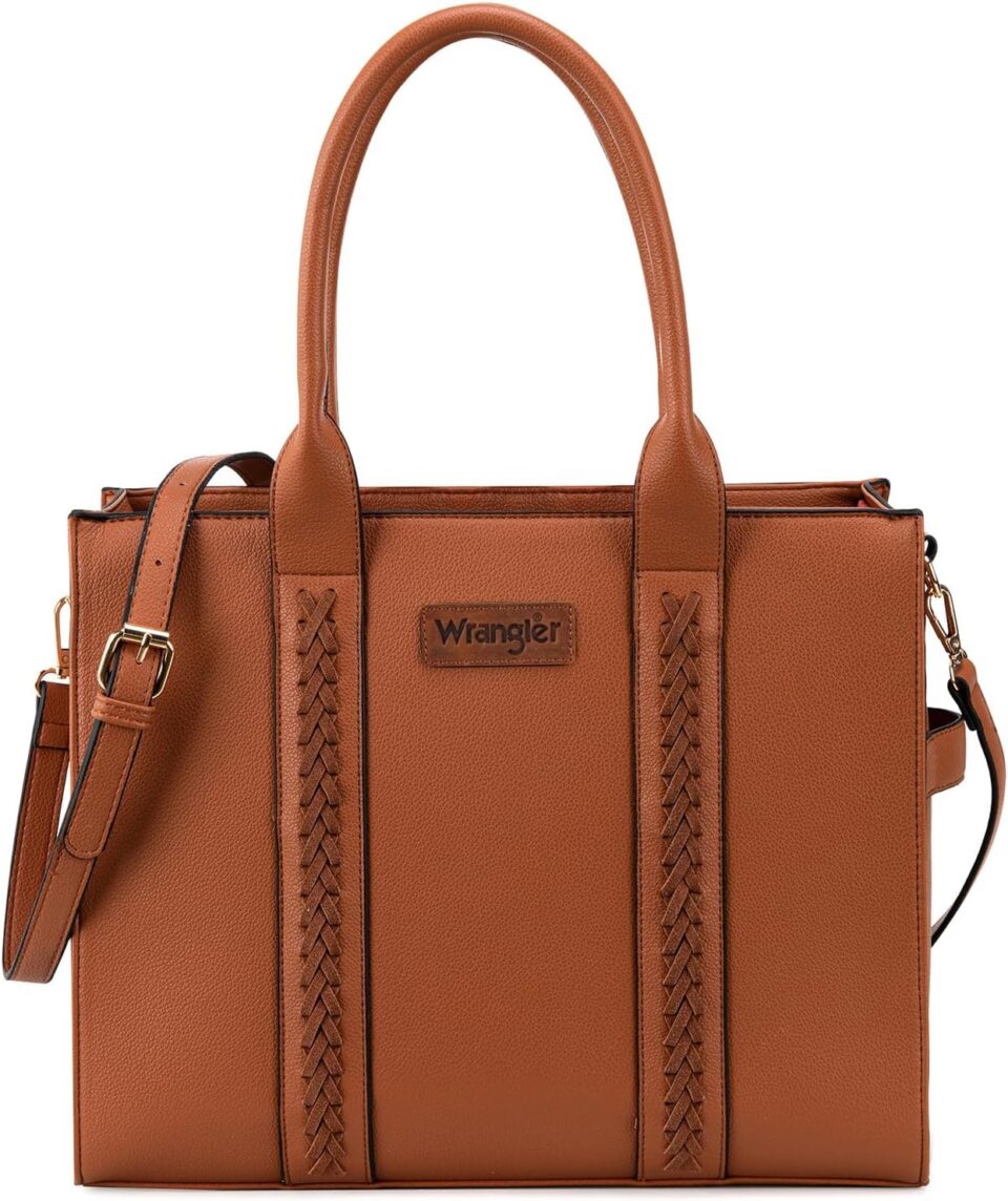 Montana West × Wrangler Purses for Women Large Work Tote Bags with Strap Vintage Top-Handle Handbags