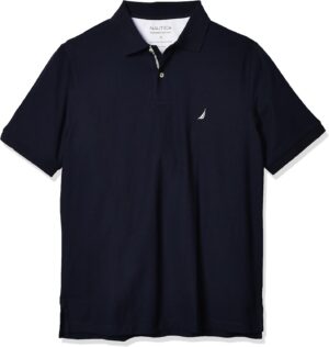 Nautica Men's Big and Tall Classic Fit Short Sleeve Solid Performance Deck Polo Shirt