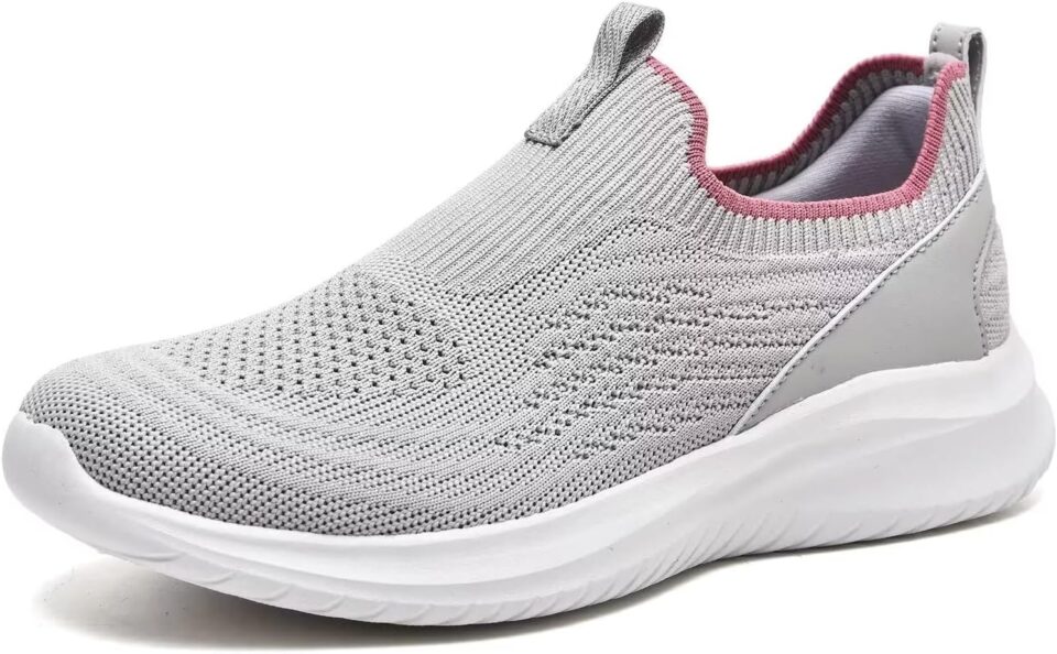 TIOSEBON Women's Walking Tennis Shoes Knit Comfortable Slip on Breathable Mesh Lightweight Sneaker