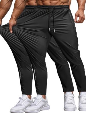 Men's Sweatpants Lightweight Active Pants Quick Dry for Running 、Jogging 、Yoga、Golf with Zipper Pockets