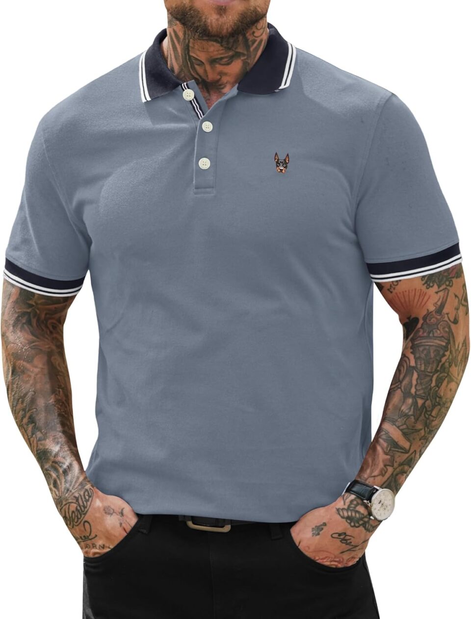 Men Polo Shirts Cotton Casual Business Embroidery Soft Short Sleeve Golf Shirt (S-XXL)