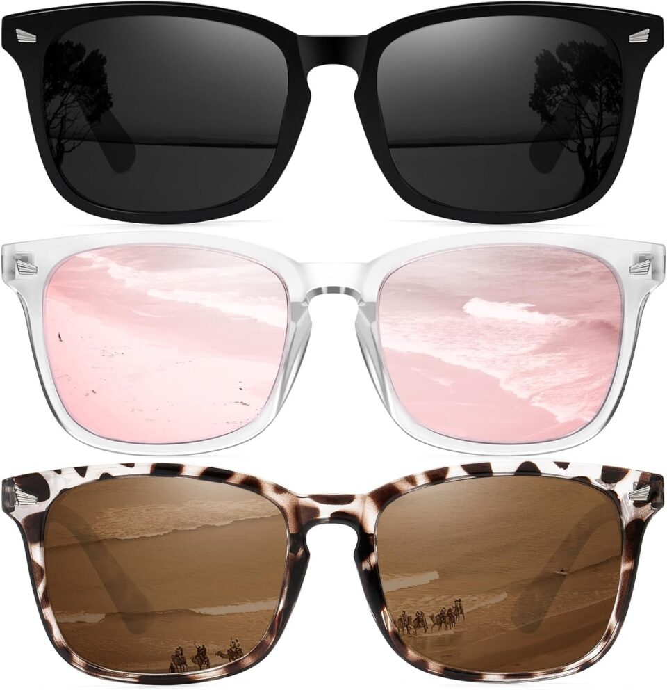 Ougenni Sunglasses for Women Men Vintage Polarized Women Sunglasses Round Classic Retro UV Protection Lens