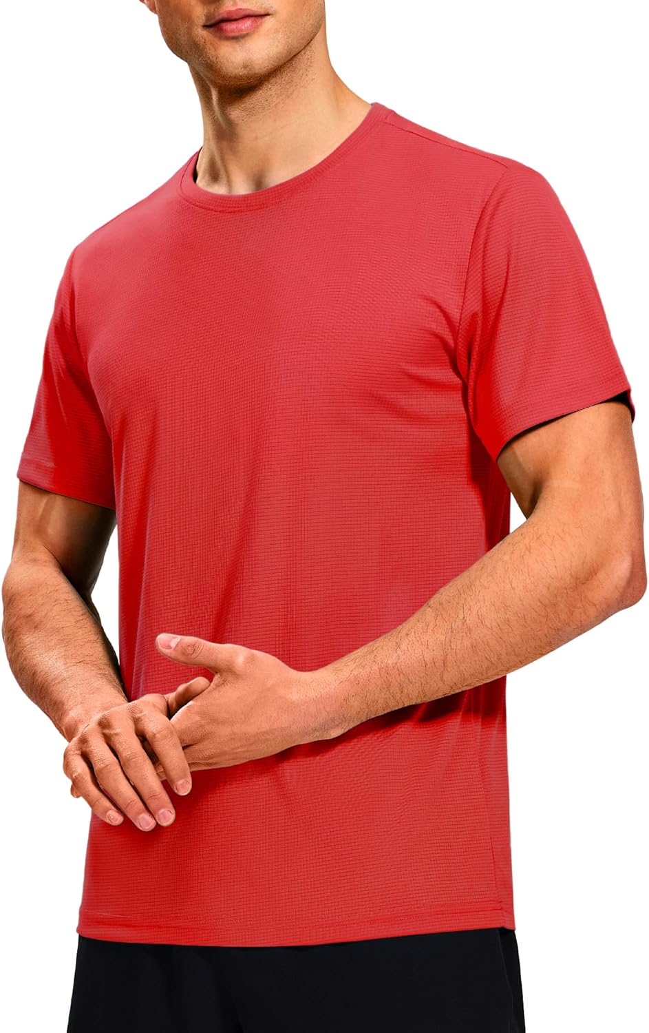 MIER Mens Dry Fit Workout T-Shirts Athletic Running Tshirt Short Sleeve Lightweight Airy Gym Sport Tee Shirt, Crew Neck