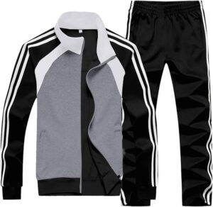 Sun Lorence Men's Athletic Running Tracksuit Set Casual Full Zip Jogging Sweat Suit