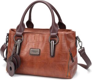 Handbags and Purses for women Vegan Leather Tote Bag for Women Satchel Shoulder Bags Travel Purse with Compartments