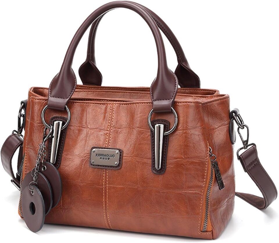 Handbags and Purses for women Vegan Leather Tote Bag for Women Satchel Shoulder Bags Travel Purse with Compartments