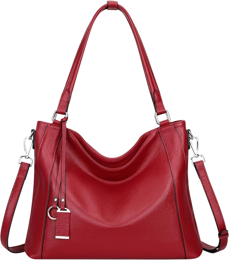 Over Earth Genuine Leather Purses for Women Casual Hobo Shoulder Handbags Large Crossbody Bags