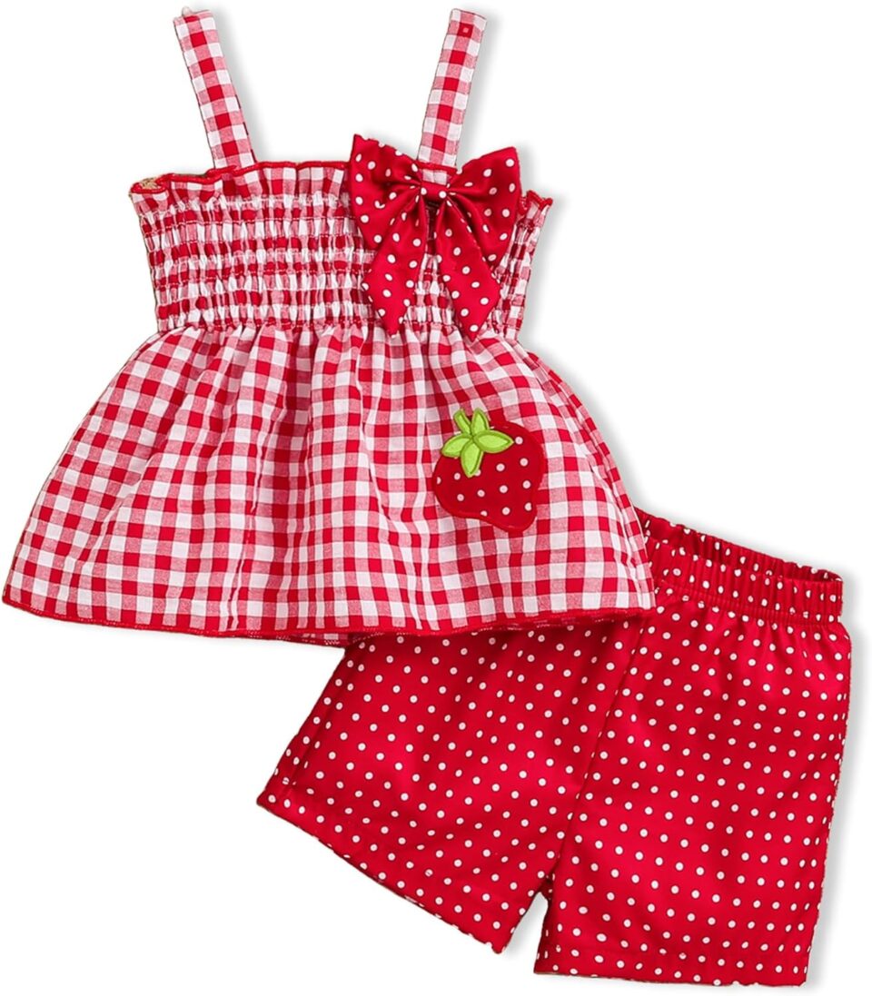 Toddler Girl Clothes Baby Girl Summer Outfits Ruffle Sleeveless Shirts Tops Shorts Set for Girl Clothing