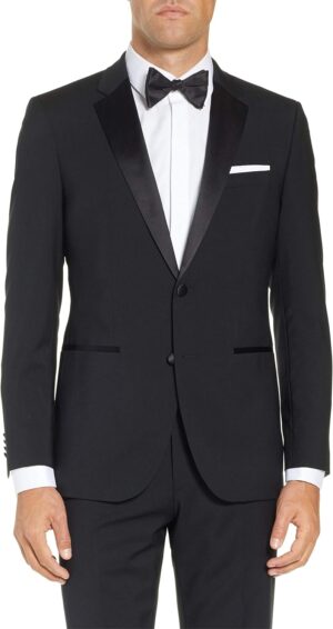 Adam Baker Men's Classic & Slim Fit Two-Piece Formal Tuxedo Suit - Available in Many Sizes & Colors