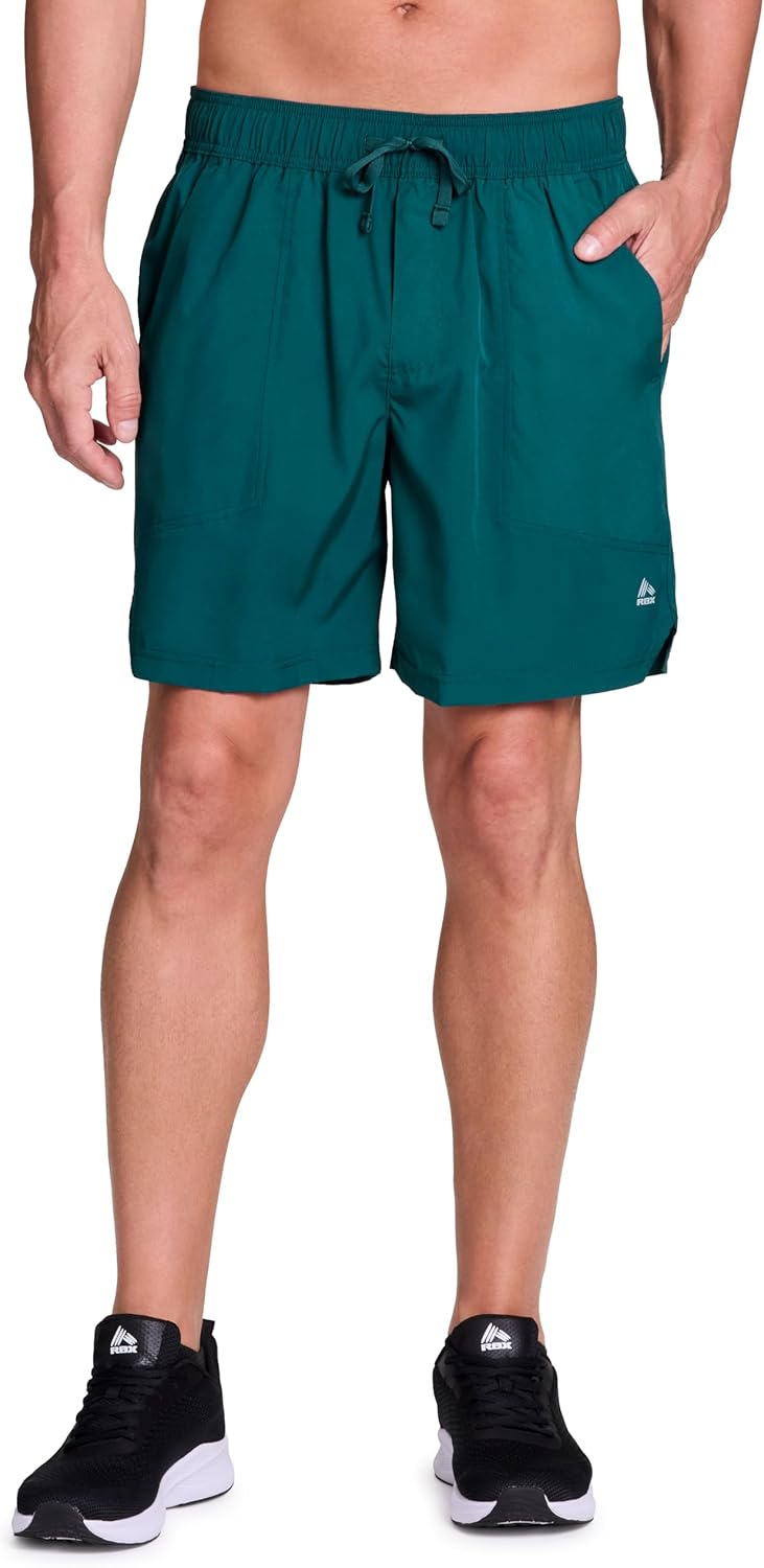 RBX Activewear Workout Shorts for Men, Quick Drying Stretch Woven Running Basketball Shorts with Pockets