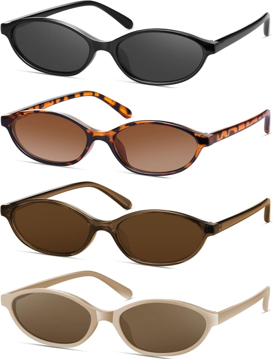 Retro Oval Cat Eye Sunglasses for Women Y2k Designer Trendy Narrow Shades UV protection Sun Glasses