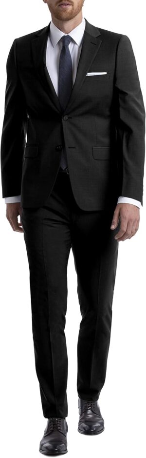 Calvin Klein Skinny Fit Men’s Suit Separates with Performance Stretch Fabric, Black, 36W x 30L