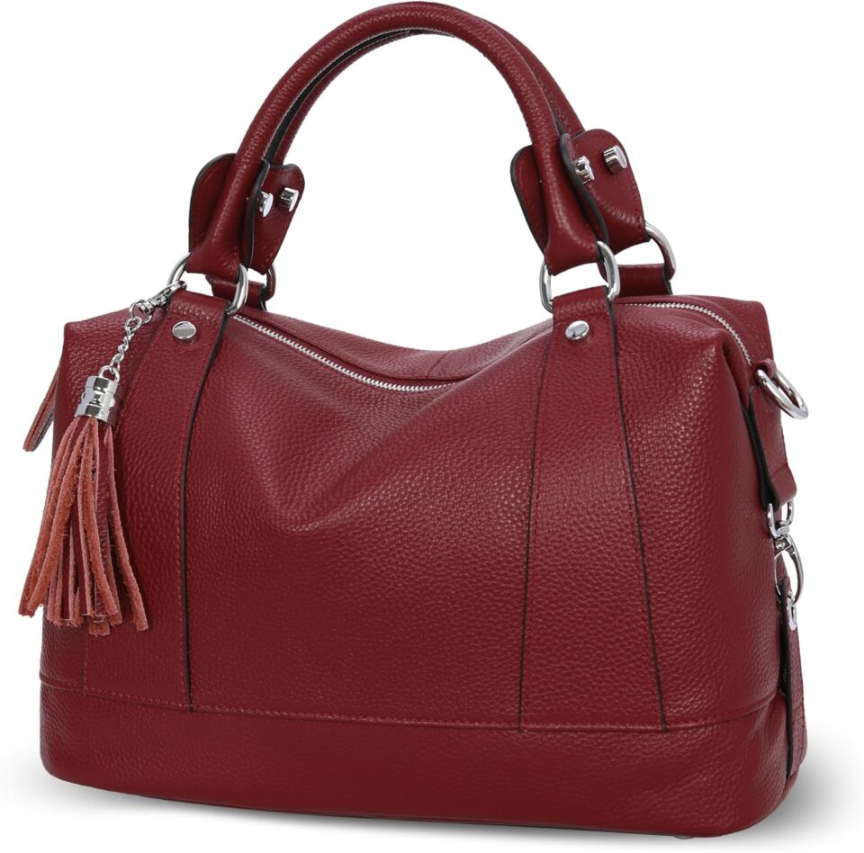 HESHE Womens Genuine Leather Handbags Purse Crossbody Satchel Tote Bags Ladies Real Leather Bags