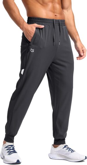 G Gradual Men's Joggers with Zipper Pockets Lightweight Athletic Workout Pants Quick Dry Sweatpants for Men Running Hiking