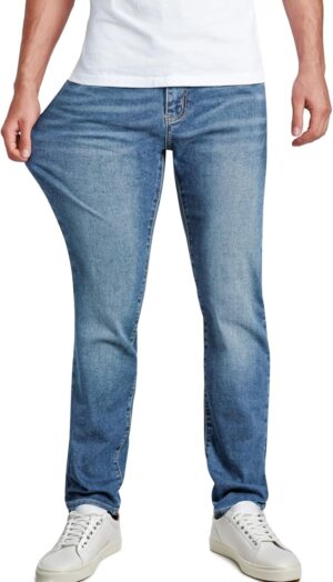 JMIERR Men's Jeans Classic Regular Fit Straight Stretch Denim Pants