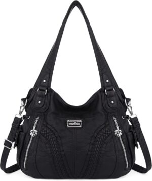 Purses and Handbags Women Fashion Tote Bag Shoulder Bags Top Handle Satchel Purses Washed Synthetic Leather Handbag