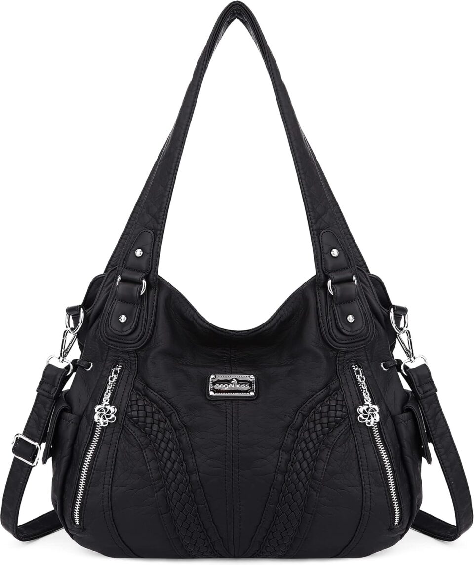 Purses and Handbags Women Fashion Tote Bag Shoulder Bags Top Handle Satchel Purses Washed Synthetic Leather Handbag