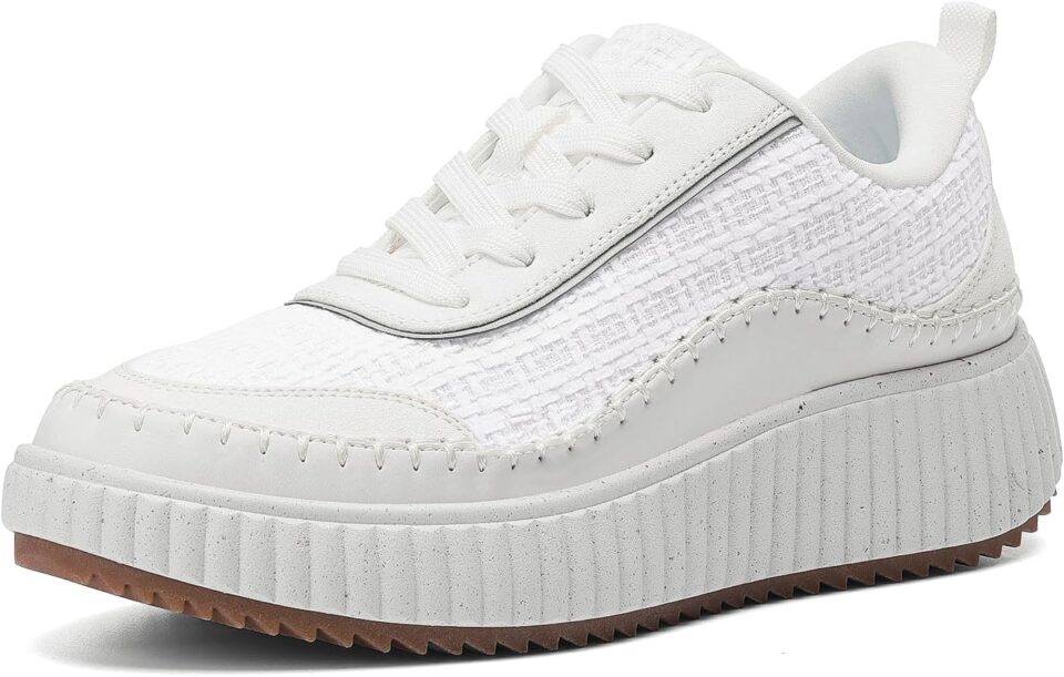 DREAM PAIRS Women Chunky City Tweed Comfortable Casual Platform Fashion Sneaker