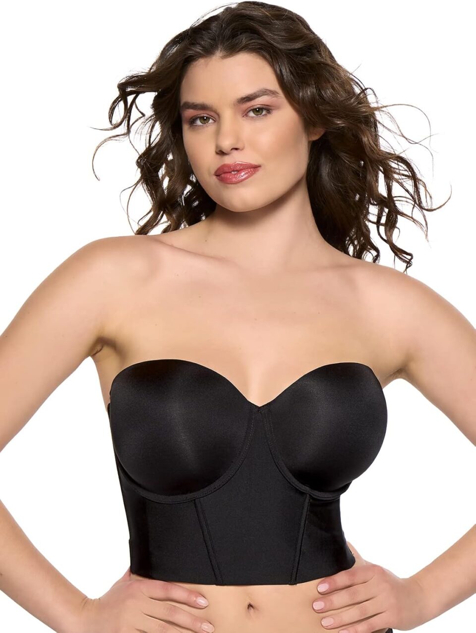 Felina Body Veil Longline Strapless Seamless Bra - Plus Size Strapless Bra with Wide Back- Strapless Bras for Women Backless