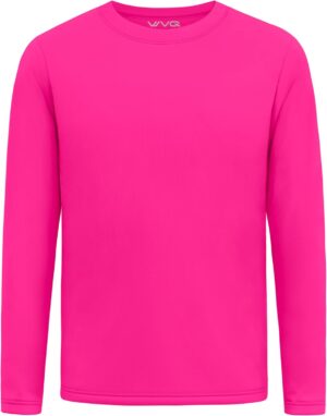 Youth Neon Shirts Dry Fit Long Sleeve Athletic T-Shirts Boys Girls UPF 50+ Quick Dry Neon Shirt for Kids 2T to Youth