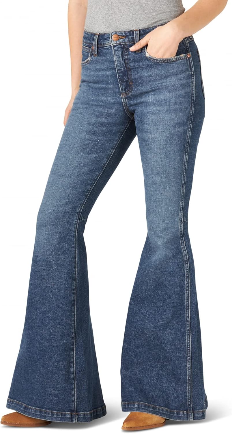 Wrangler Women's Retro High Rise Trumpet Flare Jeans