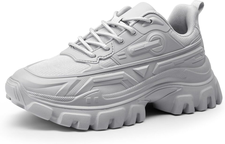DREAM PAIRS Women Chunky Fashion Sneakers Platform Bold Lace-Up Comfortable Sneakers.