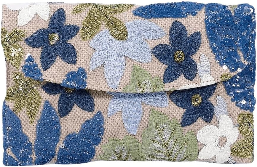 Verdusa Women's Floral Embroidery Sequin Evening Clutch Bags Party Purses