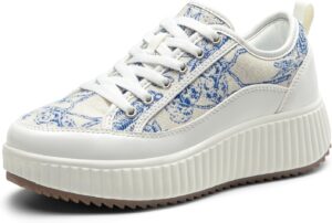 DREAM PAIRS Women Platform Chunky Lightweight Comfortable Casual Lace-Up Sky Walking Fashion Sneakers