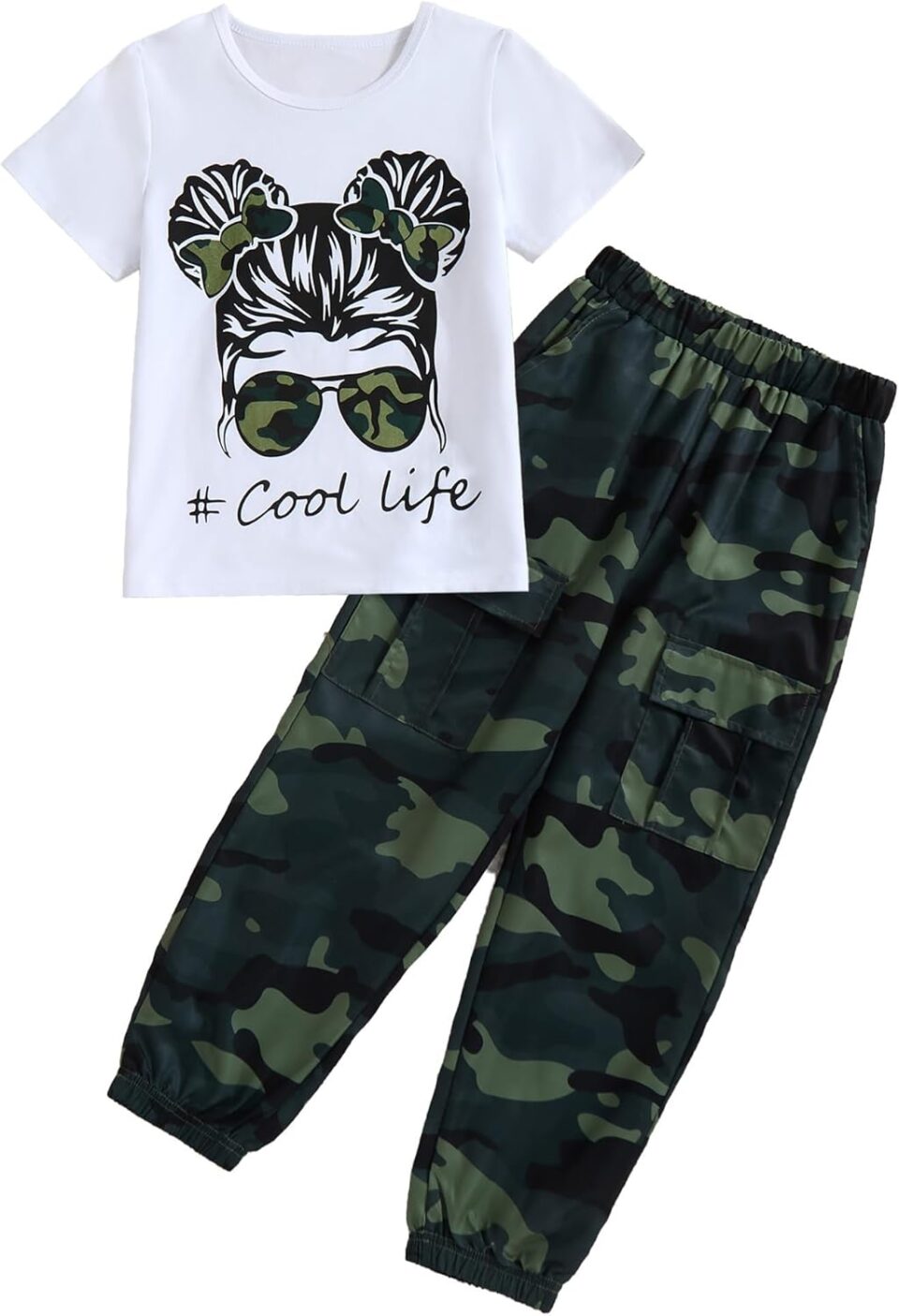 Girl Clothes Cute Cool Girl Tops Splicing Pants 2 Piece Girls Summer Outfits 6-14 Years