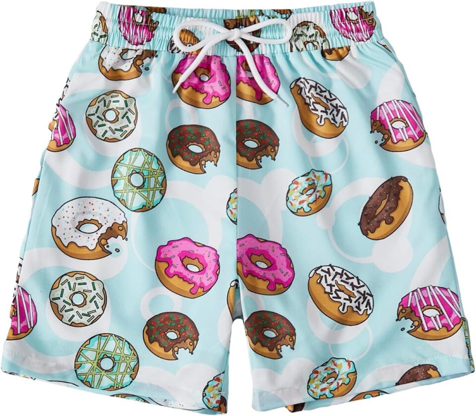 Floerns Boy's Patchwork Drawstring Waist Printed Summer Boho Track Shorts
