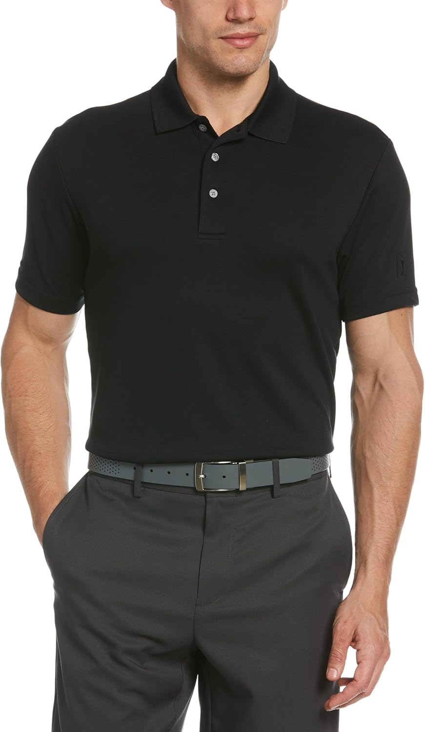 PGA TOUR Men's Airflux Solid Mesh Short Sleeve Golf Polo Shirt (Sizes S-4x)
