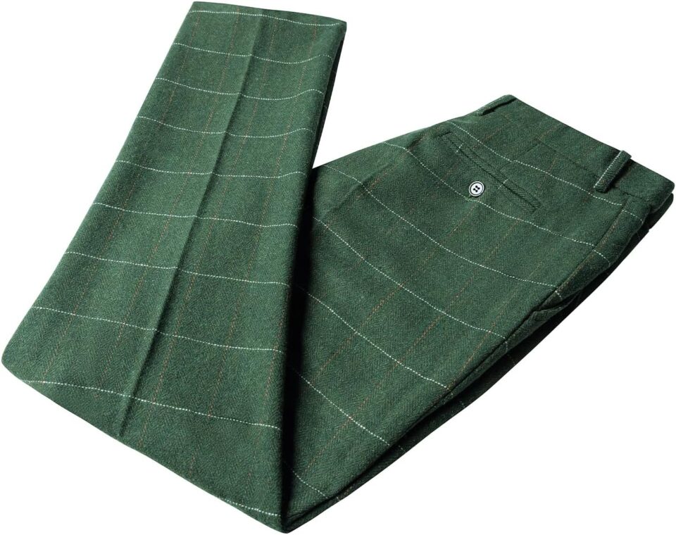 Men's Dress Pants Tweed Plaid Classic Fit Siut Separates Slim Stylish Wool Casual Business Suit Pants