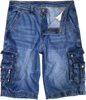 IDEALSANXUN Men's Casual Loose Fit Multi-Pockets Military Cargo Shorts
