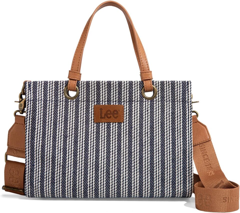 Montana West x Lee Small Tote Bag for Women Work, Stripe Crossbody Bag Top-handle Handbags